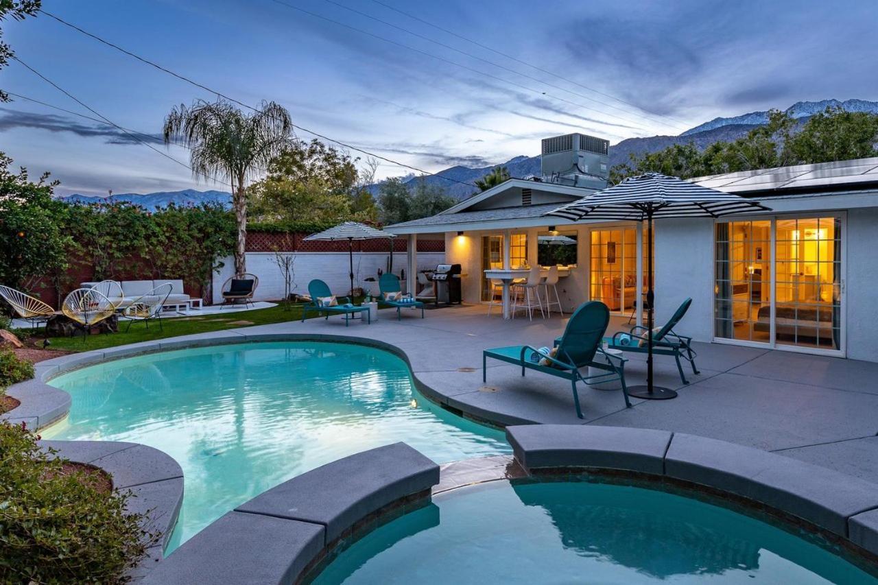 Serene 4 Bed 3 Bath Heated Pool Natural Backyard Heart Of Palm Springs Exterior foto